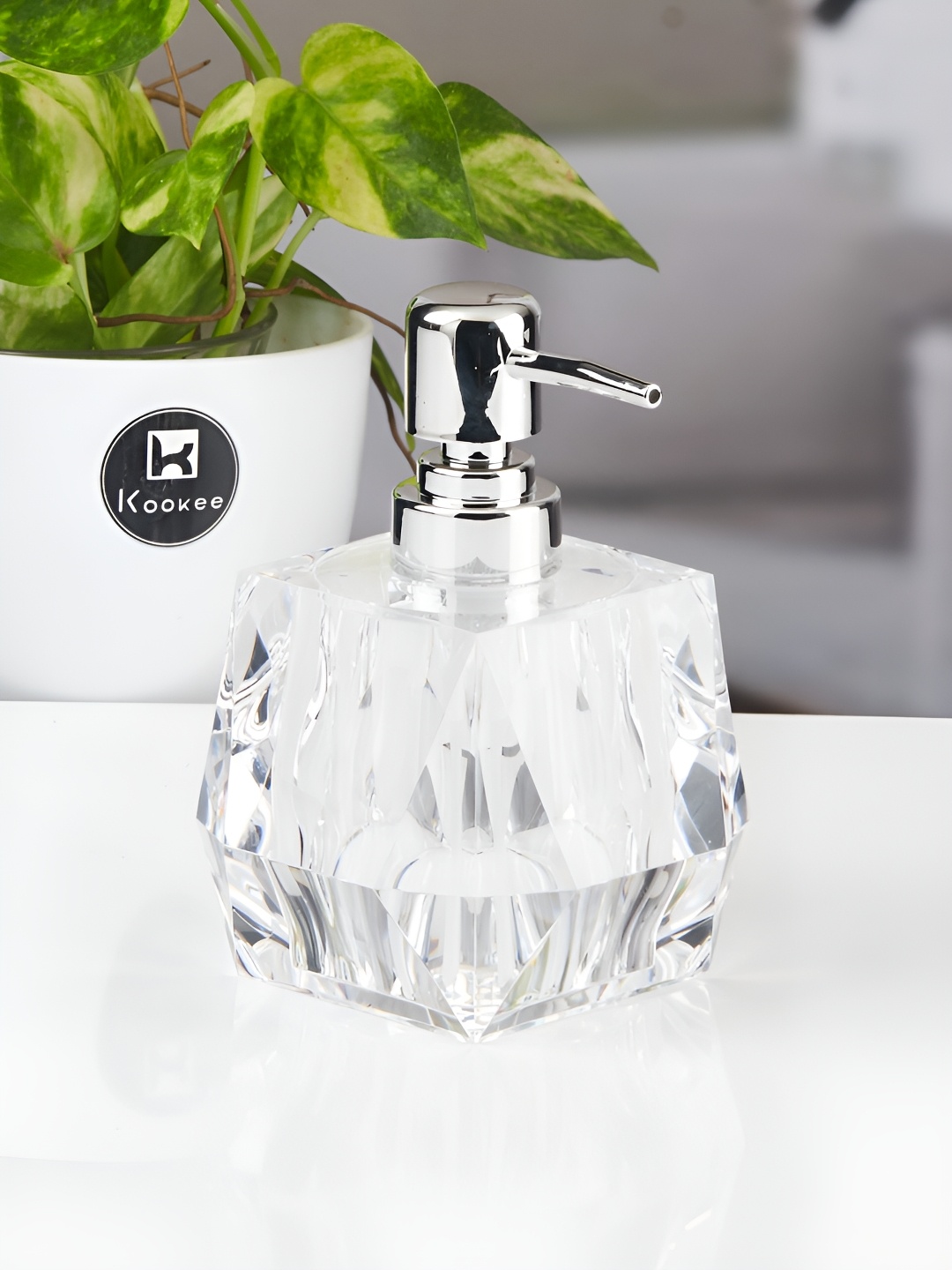 

Kookee Transparent Abstract Plastic Soap Dispenser