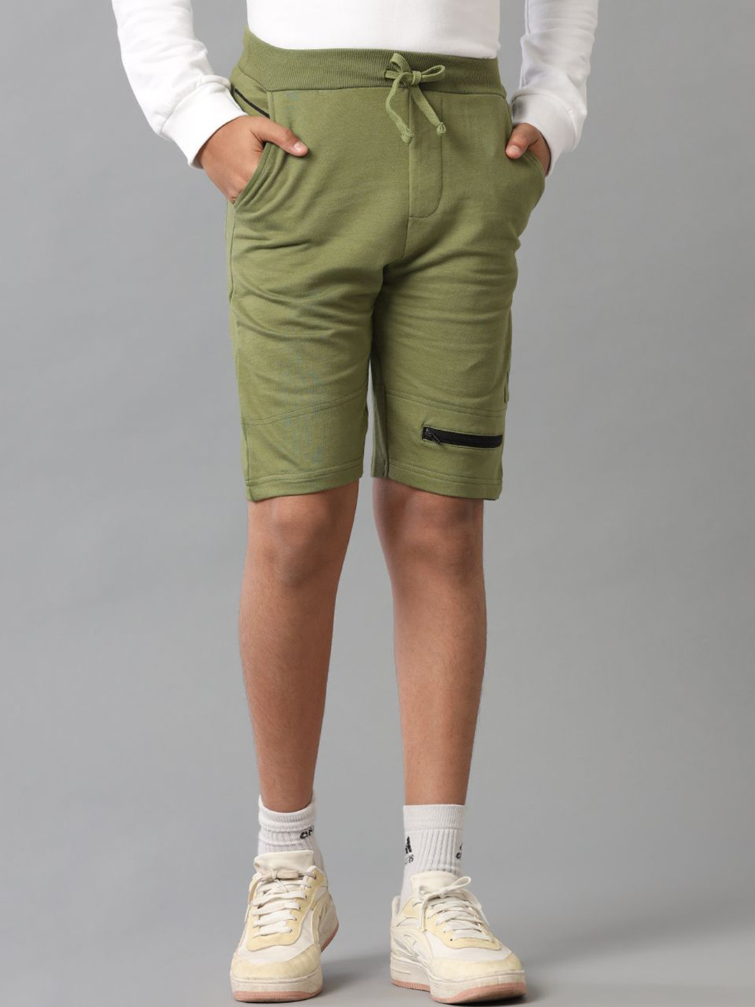 

UNDER FOURTEEN ONLY Boys Slim Fit Shorts, Olive