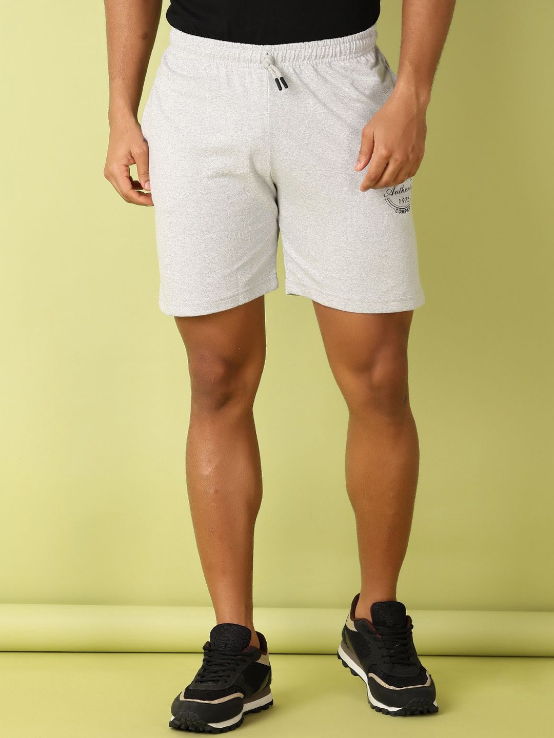 

V-Mart Men Mid-Rise Regular Shorts, Grey melange