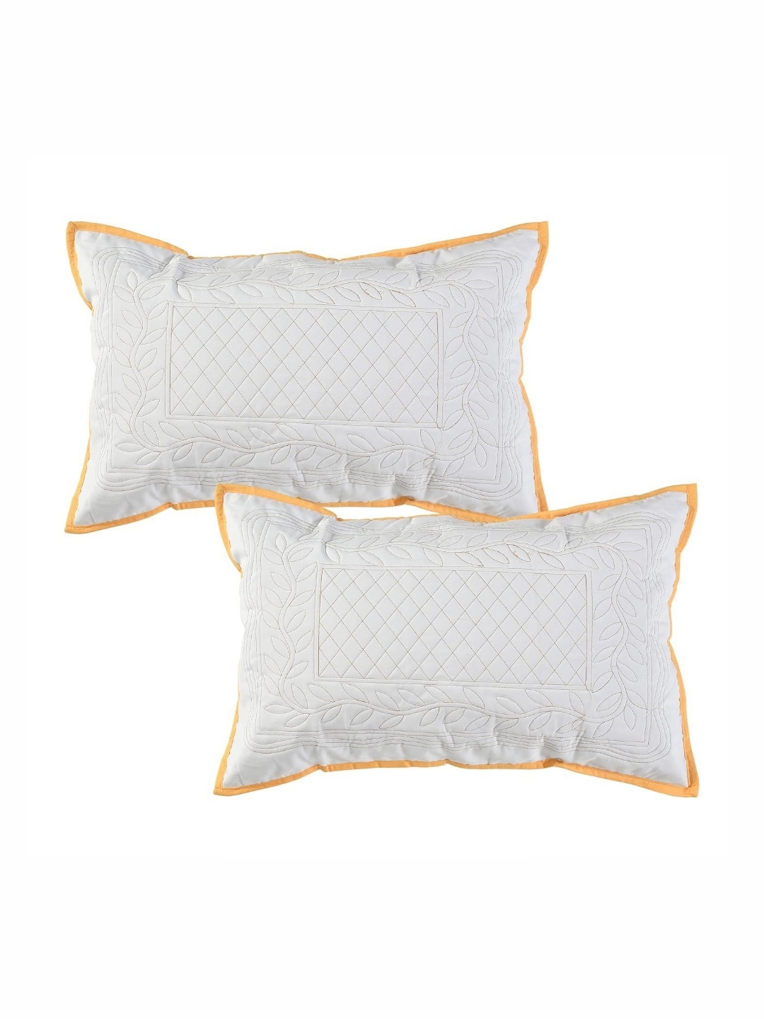 

hargunz White & Beige 2 Pure Cotton Rectangle Pillow Covers