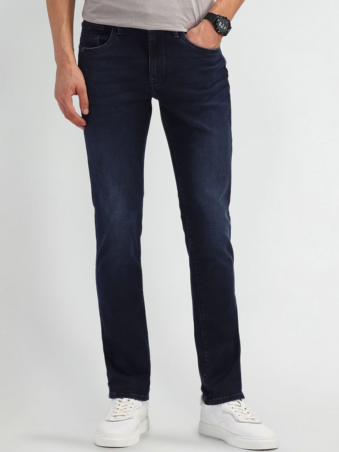 

Arrow Sport Men Prince Slim Fit Heavy Fade Stretchable Jeans, Blue