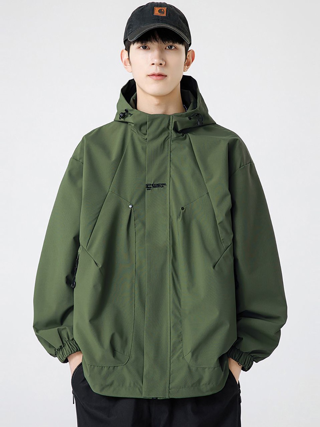 

StyleCast x Revolte Men Open Front Hooded Jacket, Green