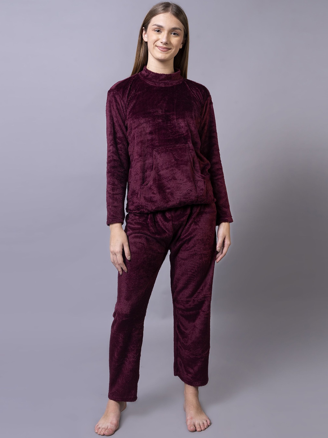 

AVYAY Women Woolen Night suit, Purple