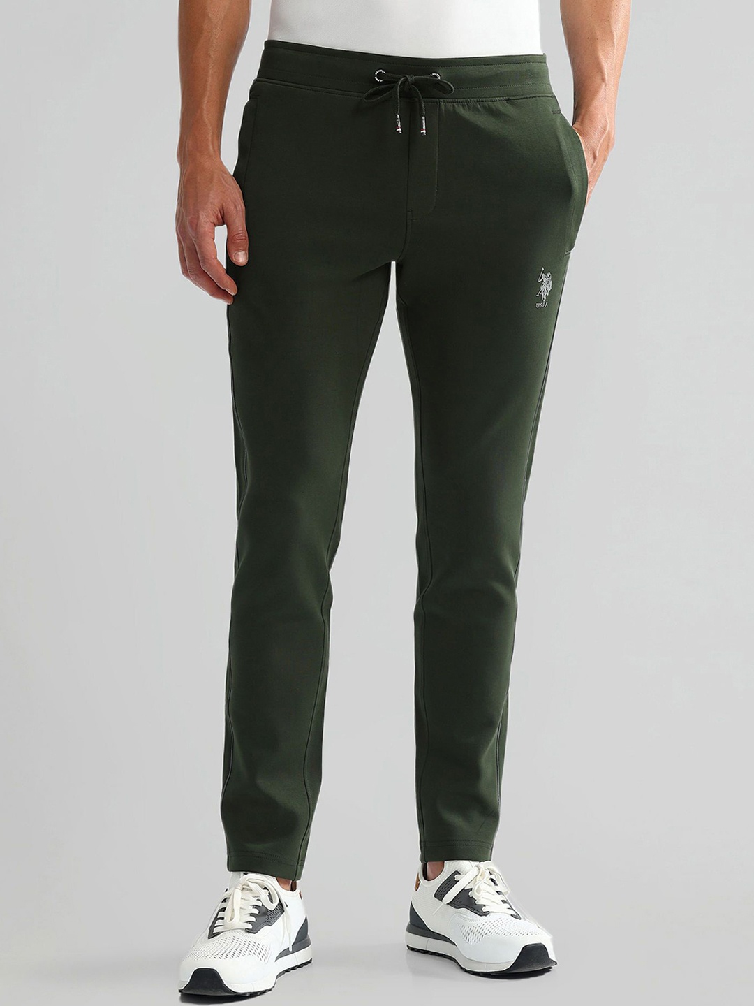 

U.S. Polo Assn. Men Solid Slim-Fit Track Pants, Olive
