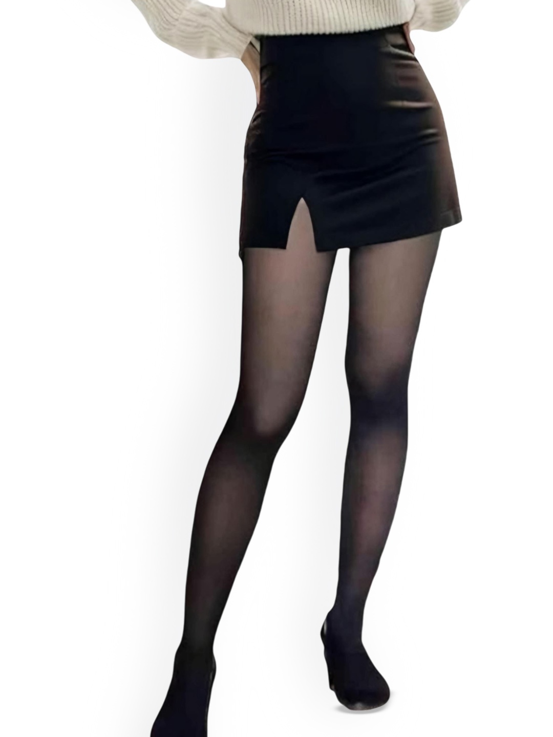 

DUNBERRY LONDON Women Winter Translucent Lined Stockings, Black