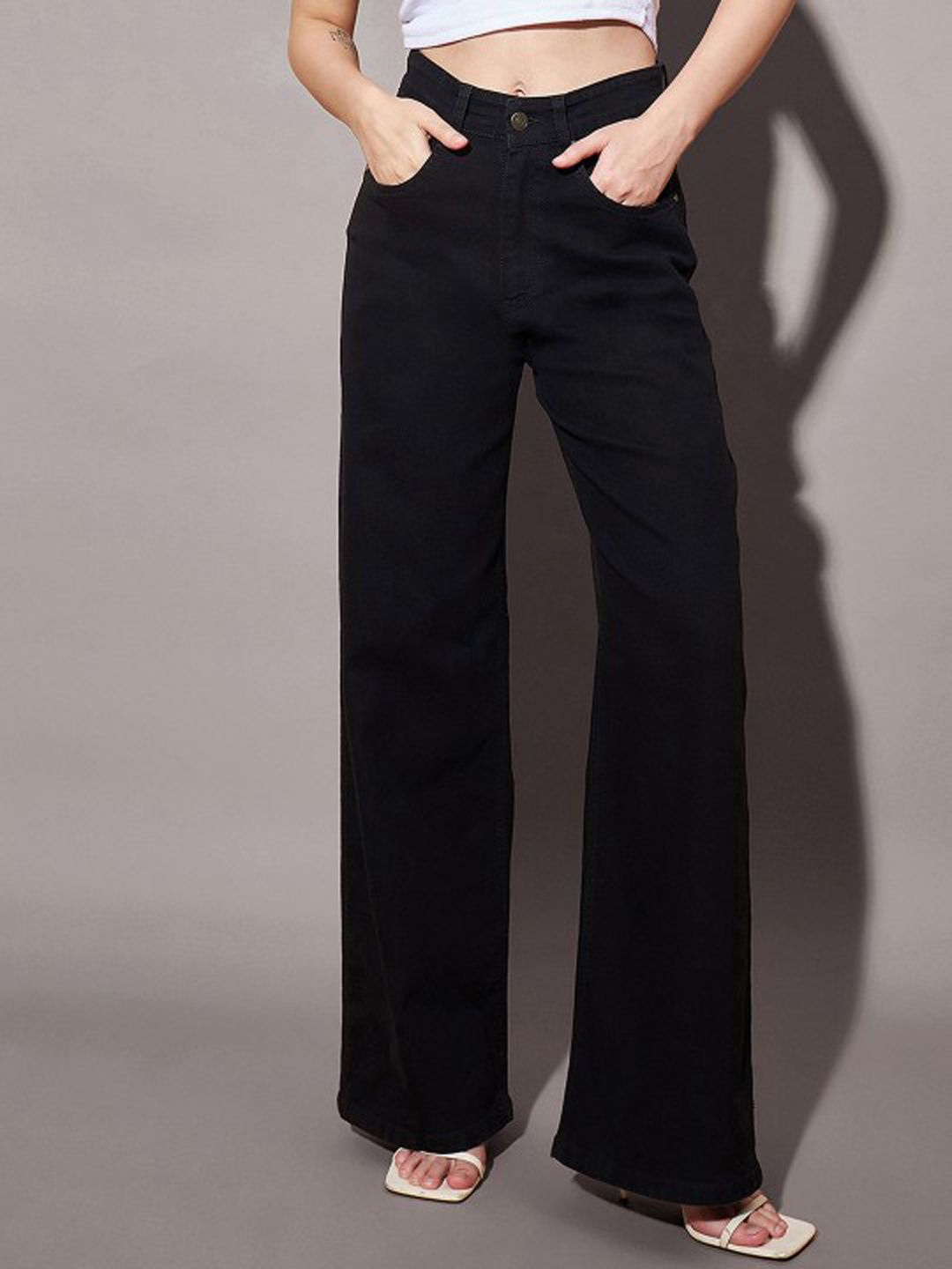 

ComfyStyle Women Straight Fit Stretchable Jeans, Black