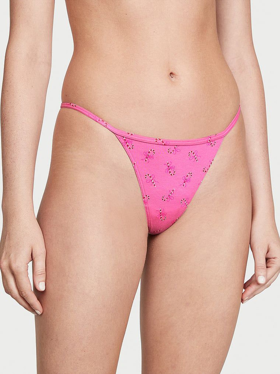 

Victoria's Secret Women Printed V-String Thong Brief 1117345862RQ, Pink