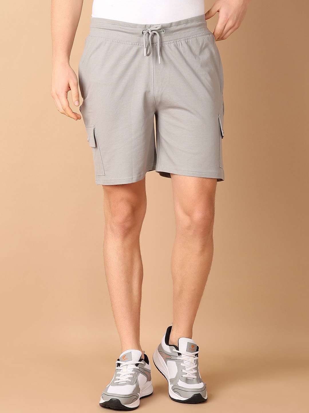 

V-Mart Men Solid Regular Fit Cotton Shorts, Grey