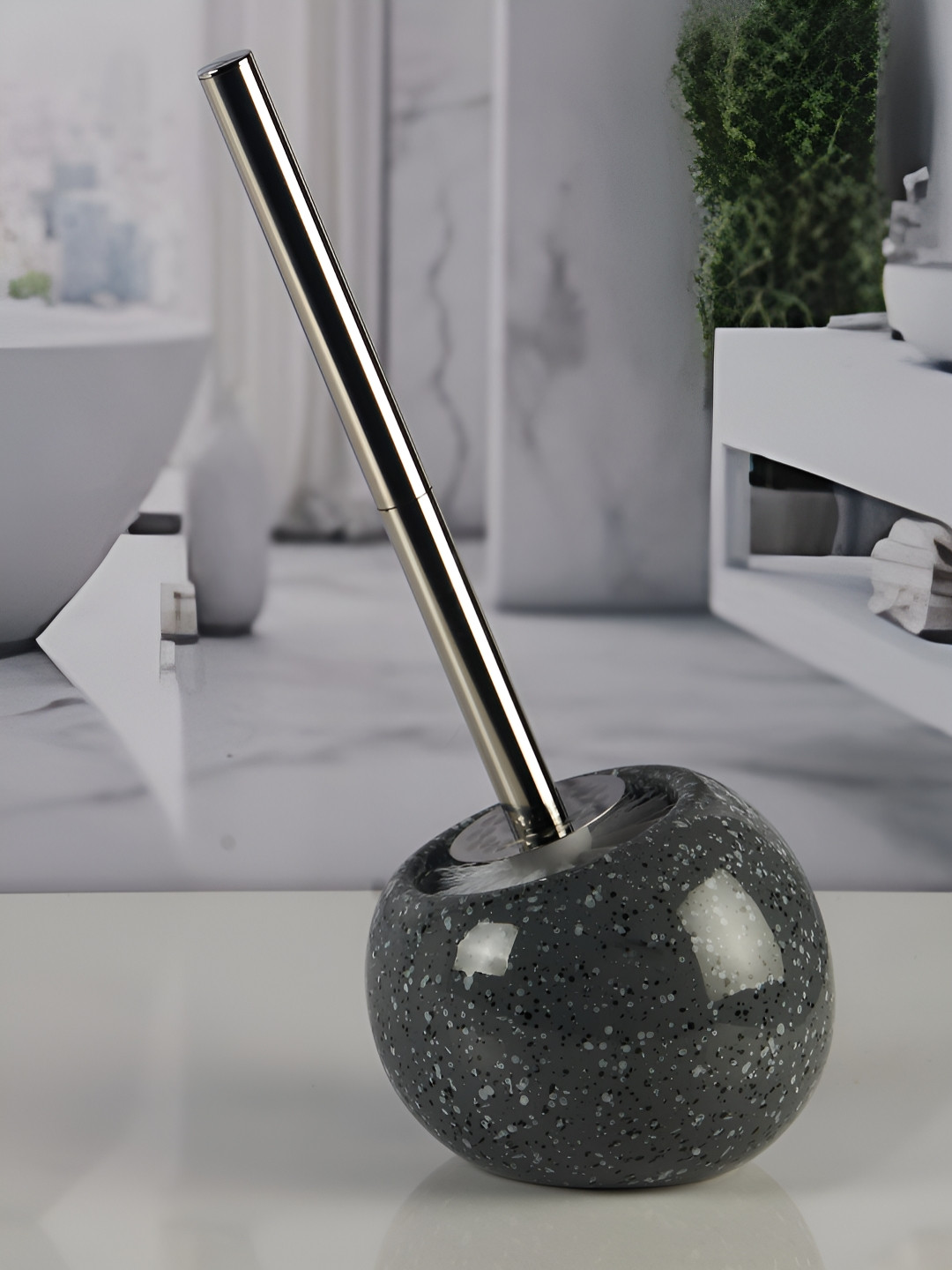 

Kookee Grey Abstract Ceramic Toilet Brush Holder