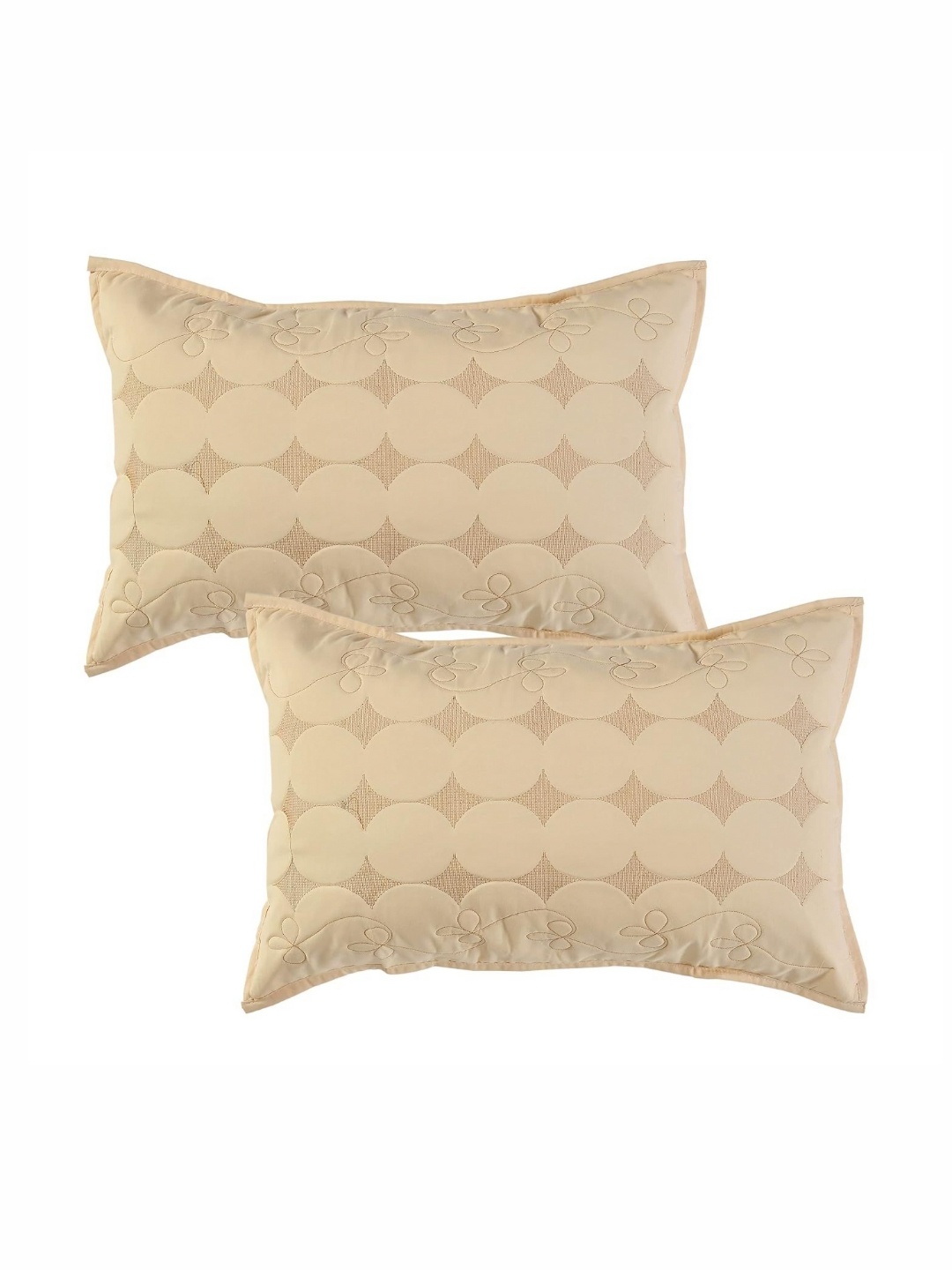 

hargunz Cream-Coloured 2 Pure Cotton Rectangle Pillow Covers