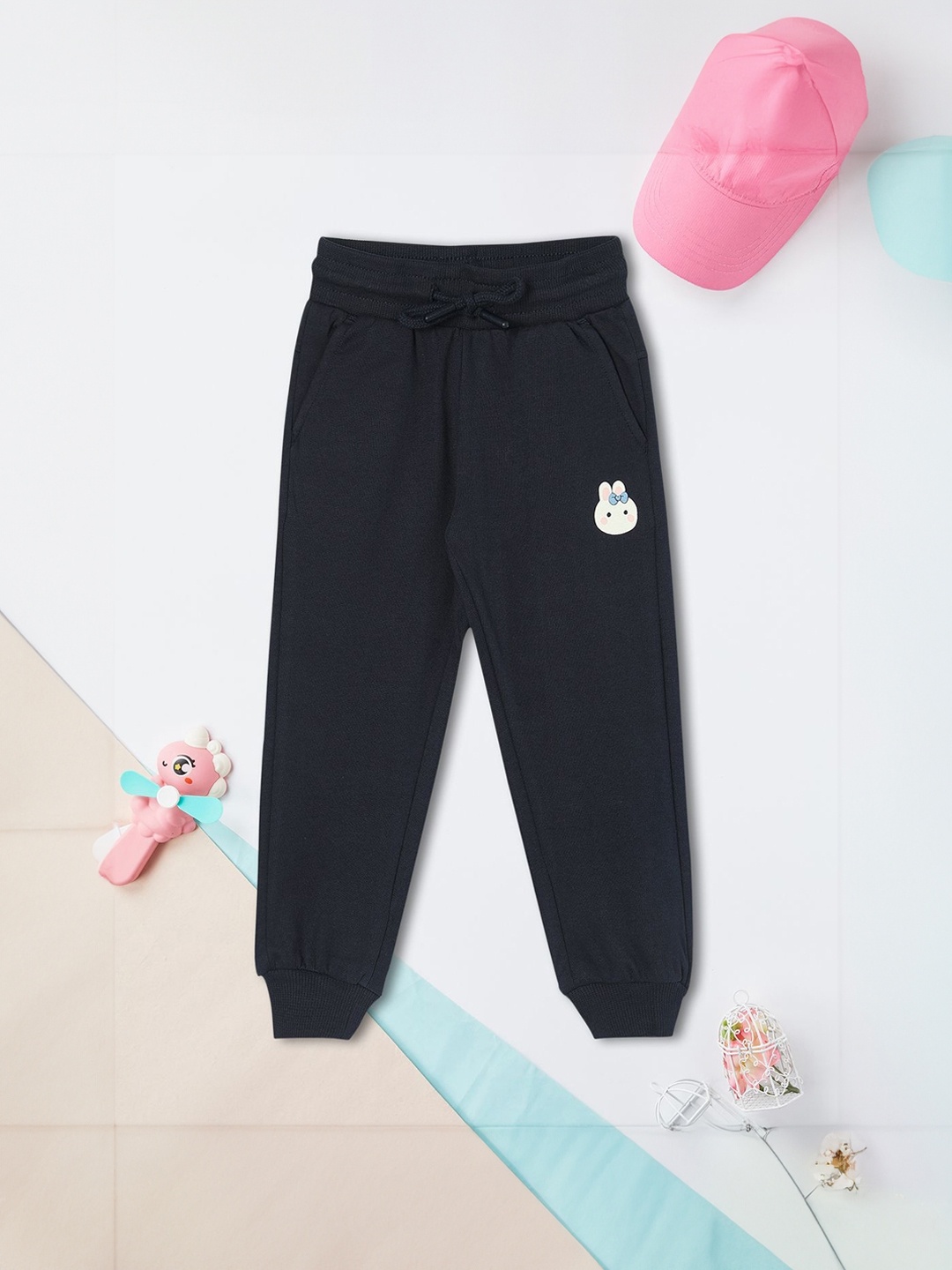 

max Girls Mid-Rise Joggers, Navy blue