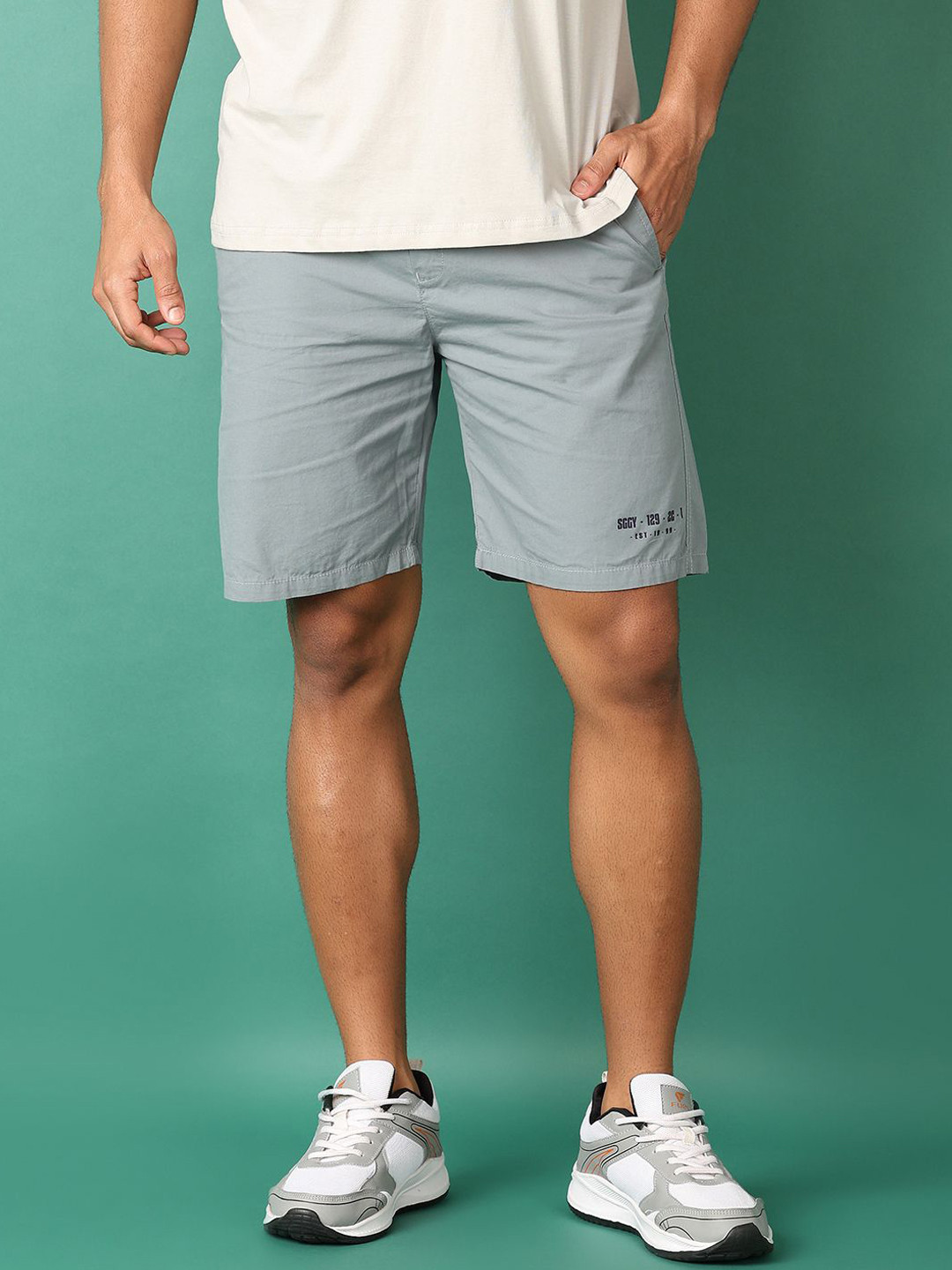 

V-Mart Men Solid Regular Fit Above Knee Shorts, Grey