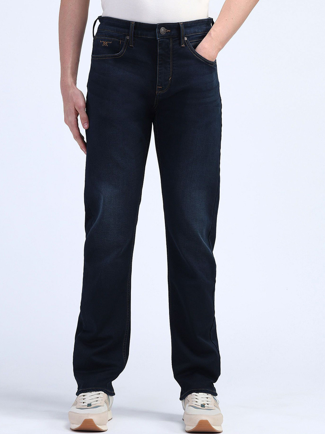

Flying Machine Men Classic Relaxed Fit Stretchable Jeans, Blue