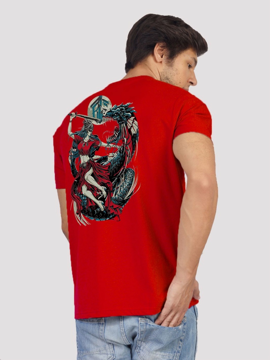 

Greylongg Men Typography Printed Applique T-shirt, Red
