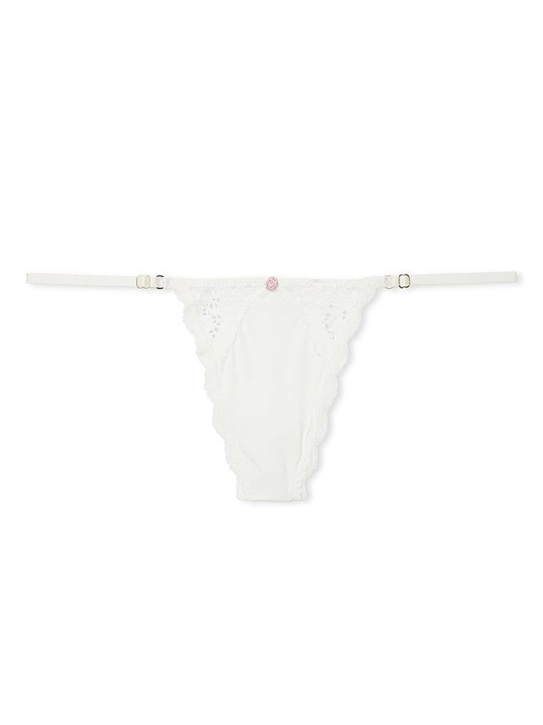 

Victoria's Secret Women Lace Low-Rise Thong Briefs, White