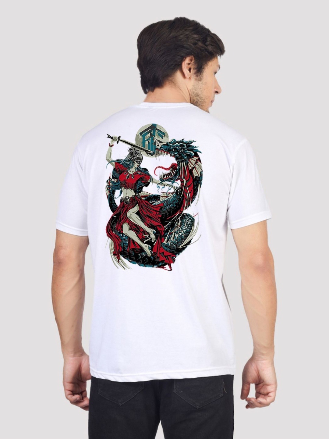 

Greylongg Men Floral Printed Tropical Pockets T-shirt, White