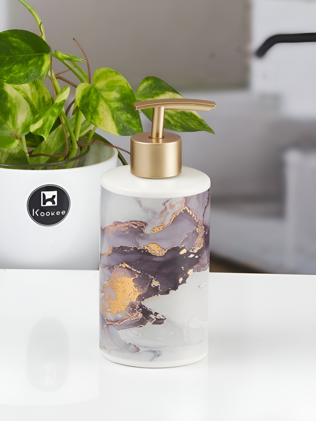 

Kookee Multicoloured Abstract Ceramic Soap Dispenser, Multi