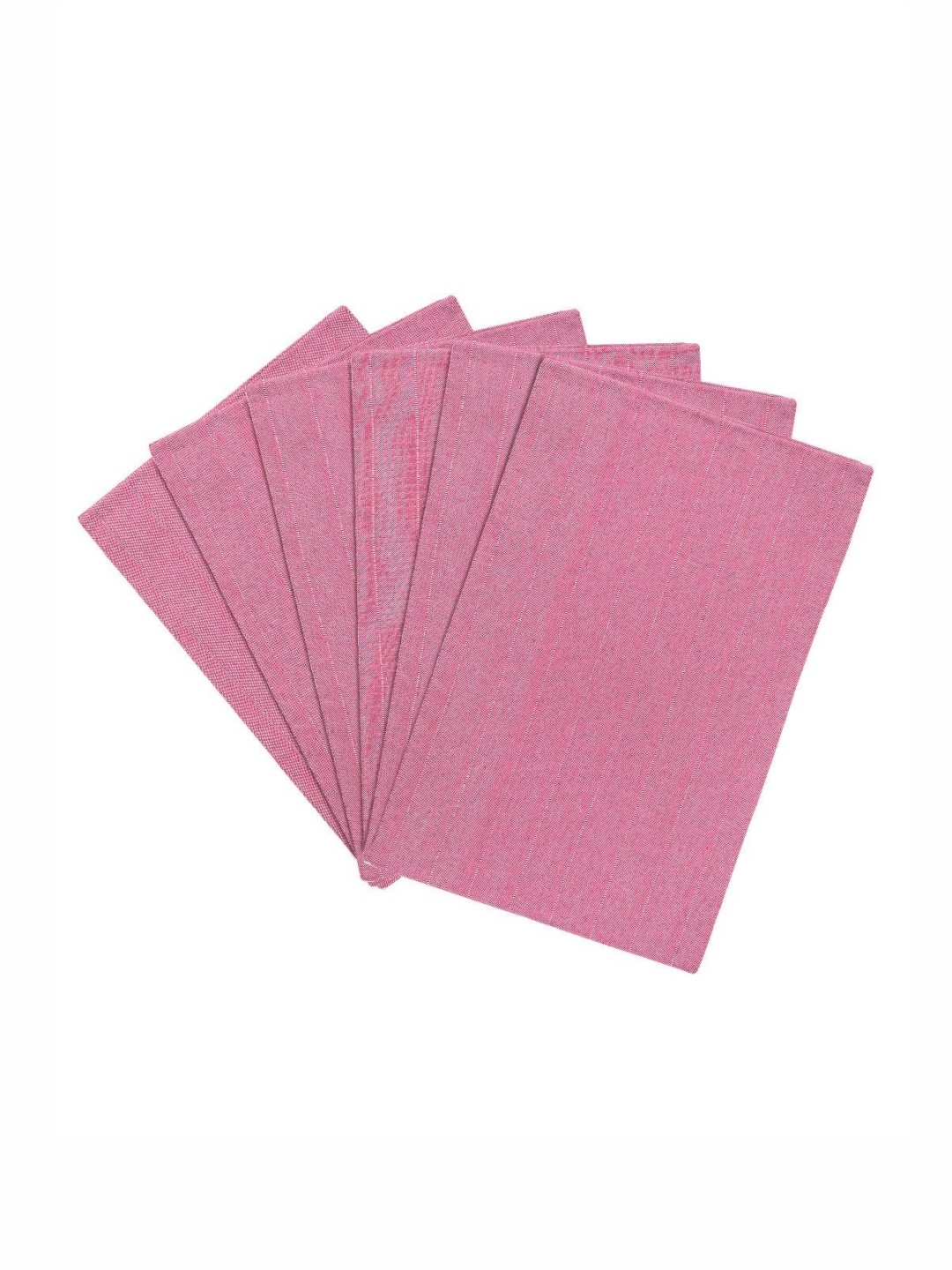 

Saral Home Pink 6 Pieces Striped Cotton Rectangle Table Placemats