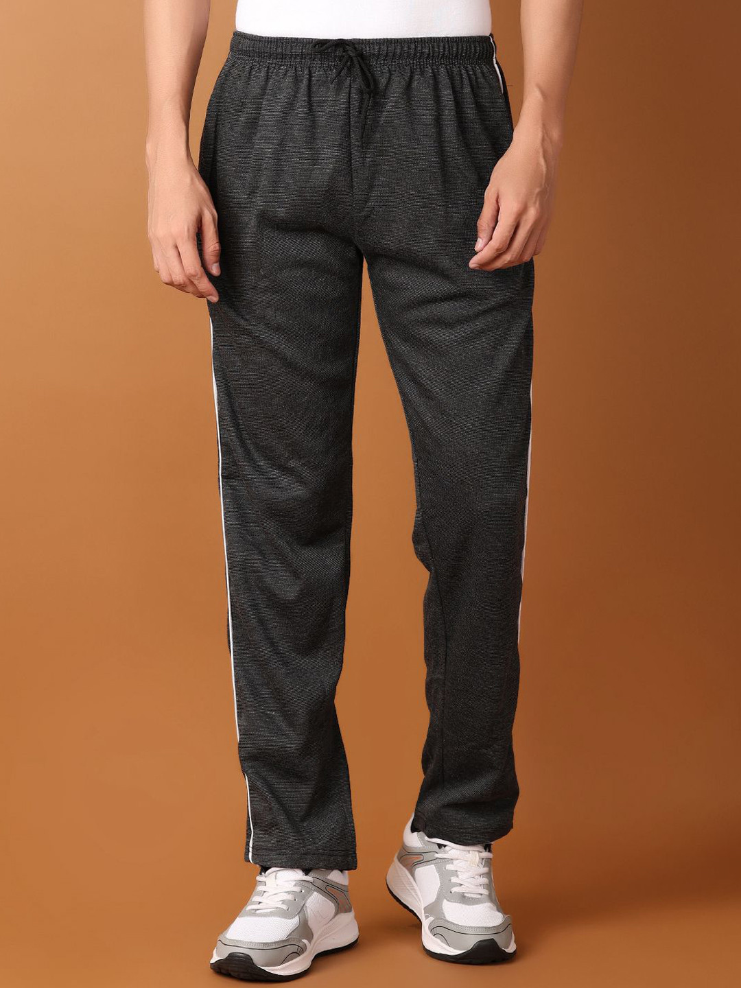 

V-Mart Men Mid-Rise Cotton Regular-Fit Track Pants, Black
