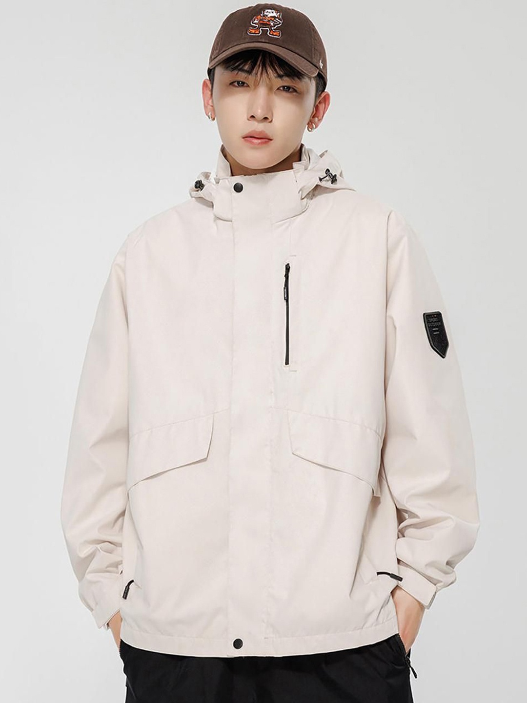 

StyleCast x Revolte Men Open Front Jacket, Beige
