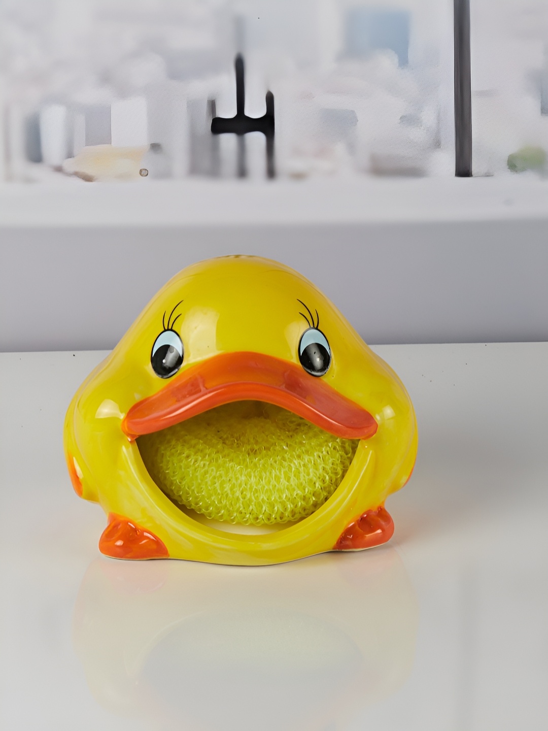 

Kookee Yellow Abstract Ceramic Soap Dish