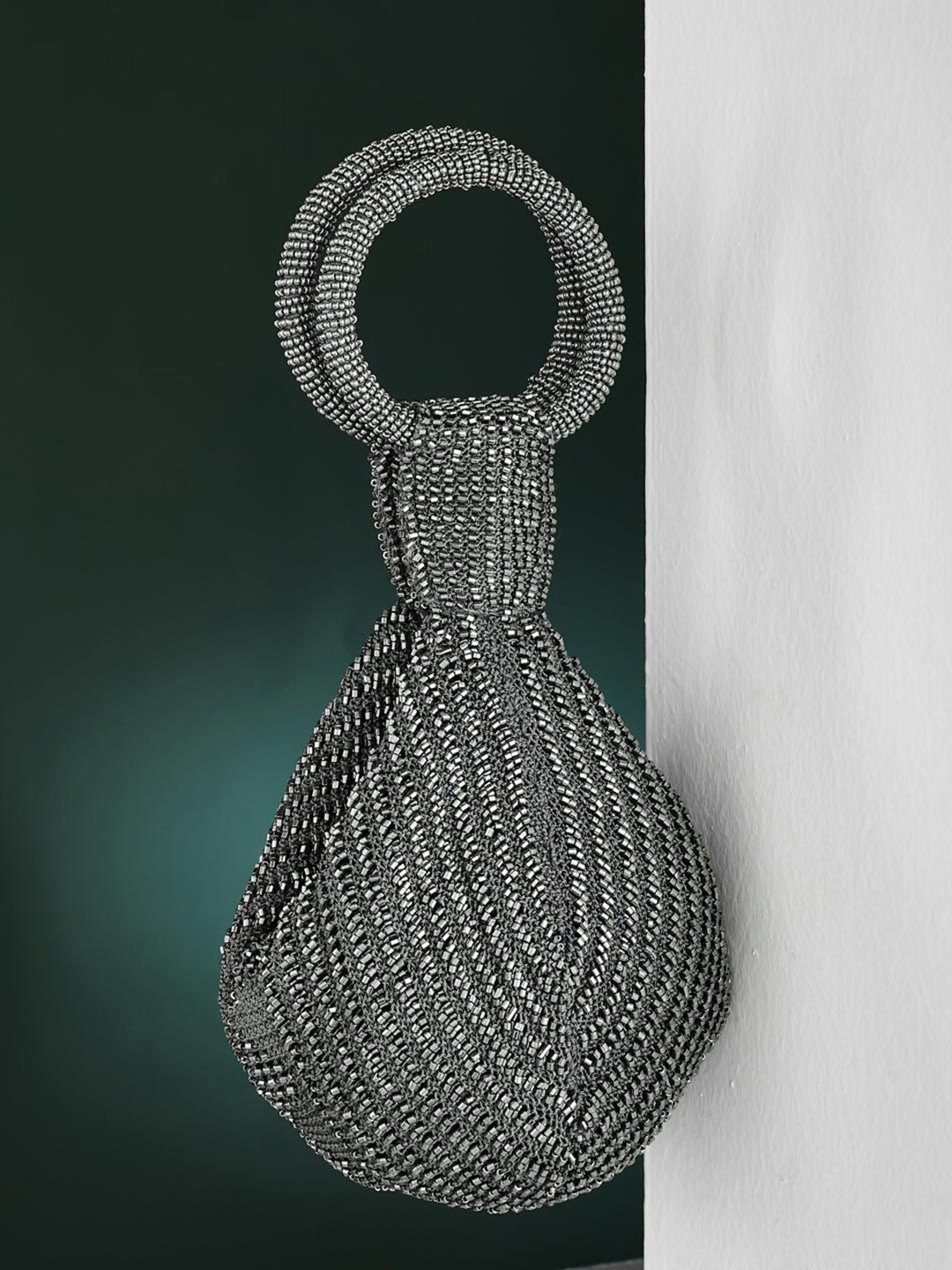 

Fabindia Textured Shopper Handheld Bag, Silver