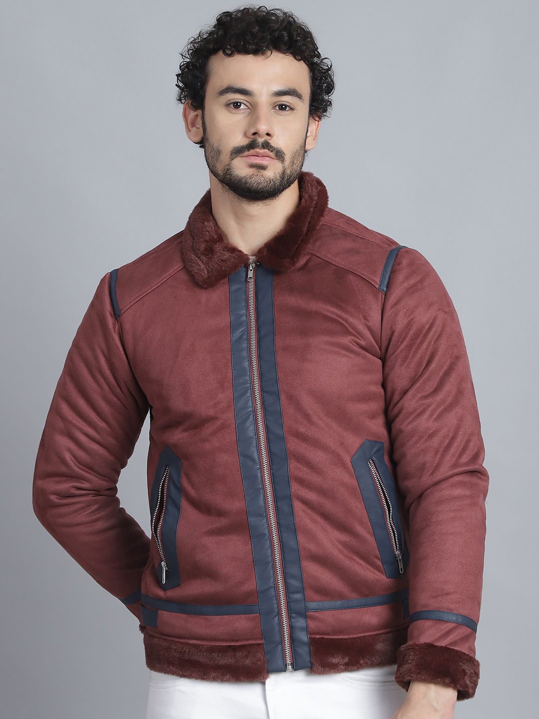 

HOUSE OF VEDAS Men Lightweight Tailored Jacket, Maroon