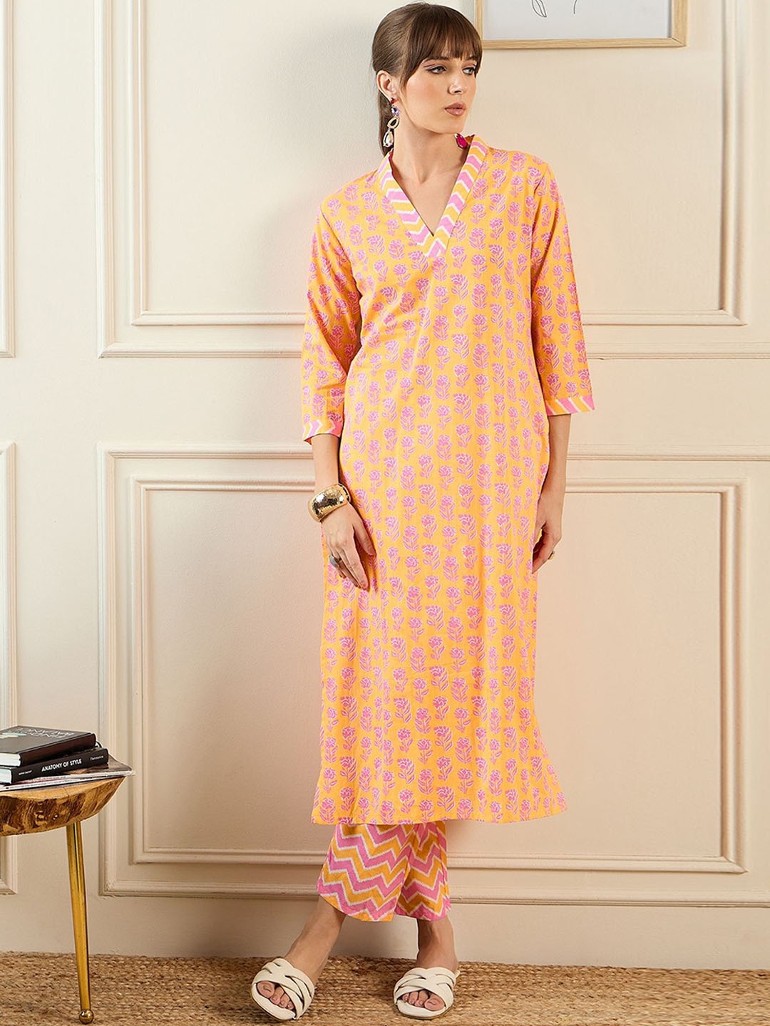 

Indo Era Women Orange Kurta Sets
