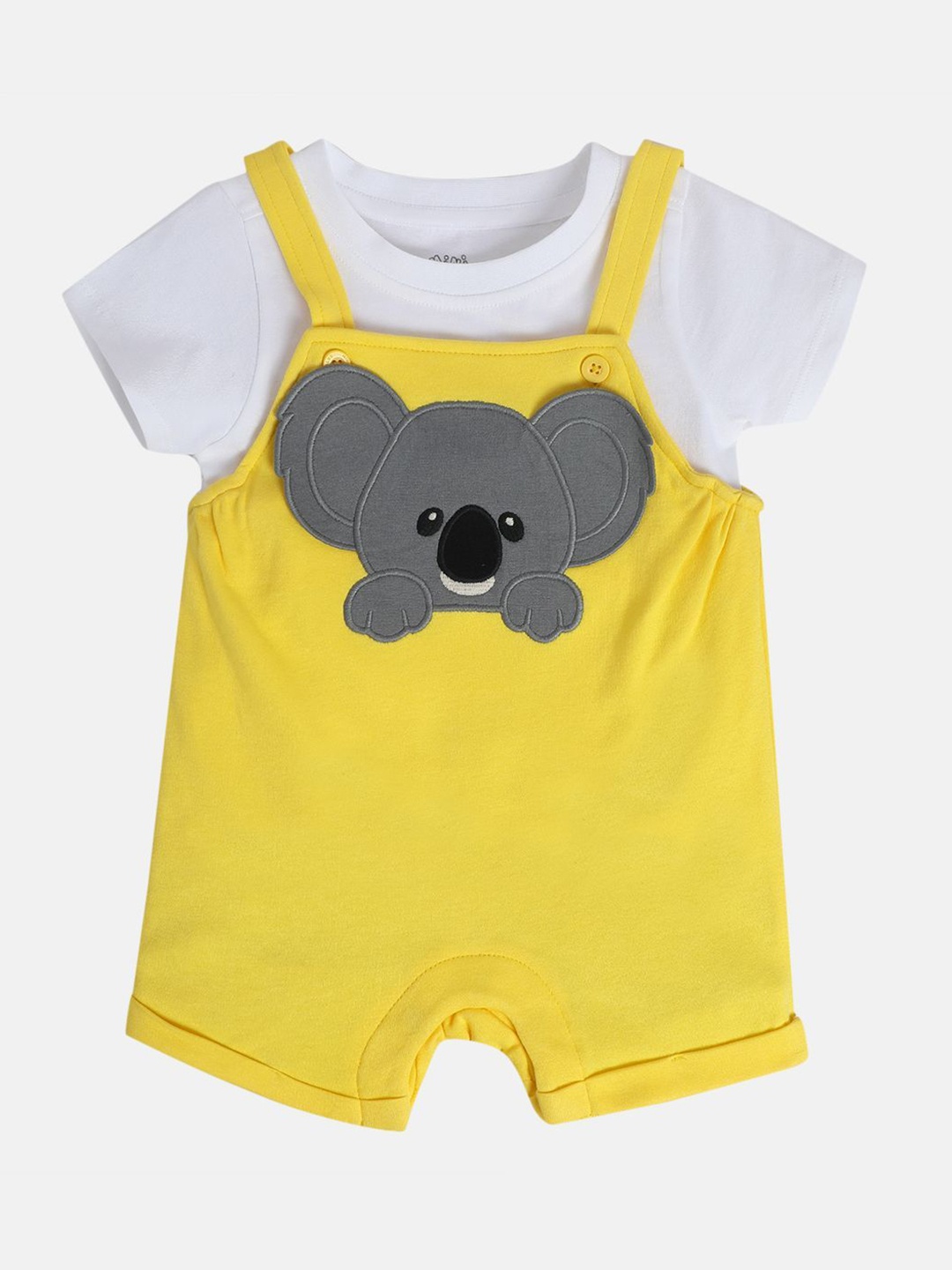 

MINI KLUB Infants Boys Cotton Dungaree With T-Shirt, Yellow