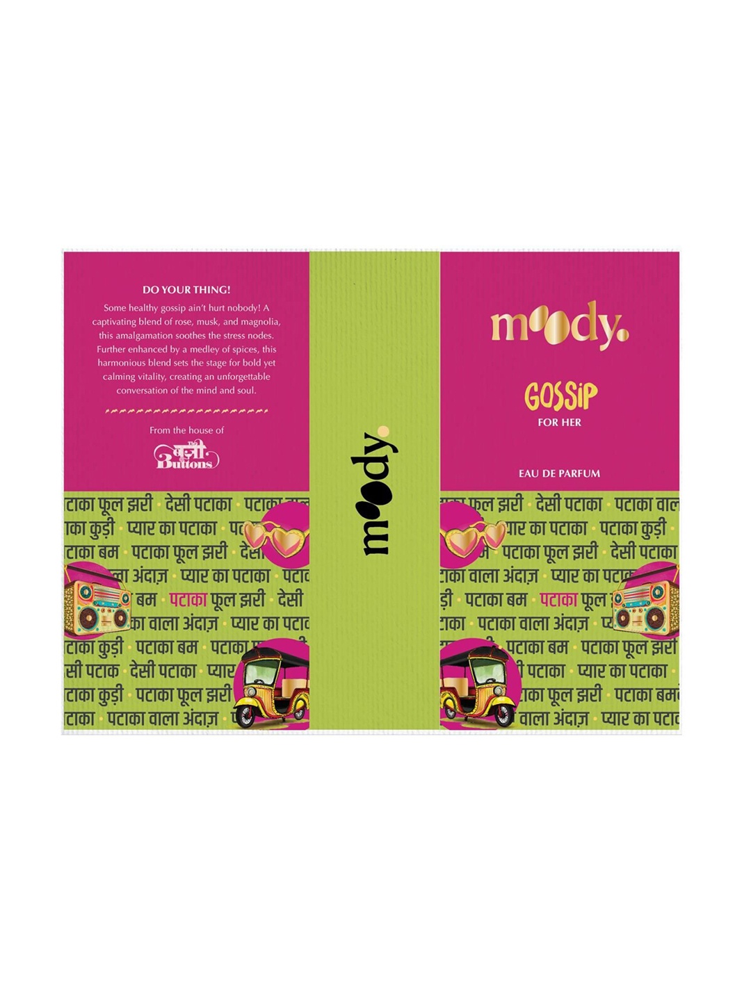 

THE BOOZY BUTTON Gossip Moody EDP- 50ml, Pink