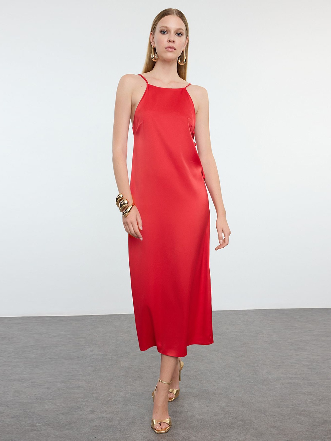 

Trendyol A-Line Midi Dress, Na