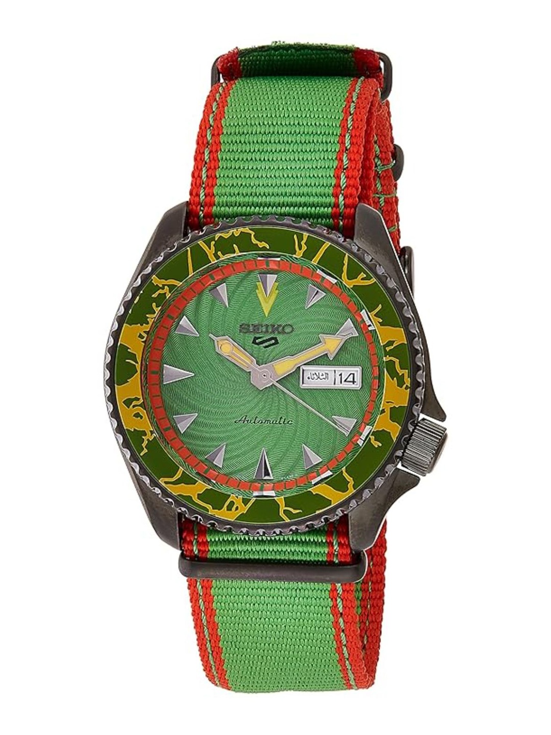 

SEIKO Men Printed Dial & Stainless Steel Straps Analogue Automatic Watch SRPF23K1, Green