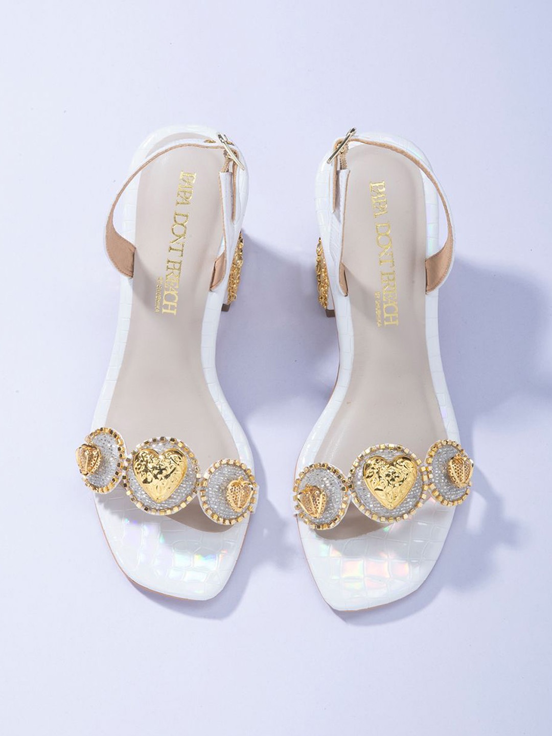 

Papa Don't Preach PU Wedge Mules, White