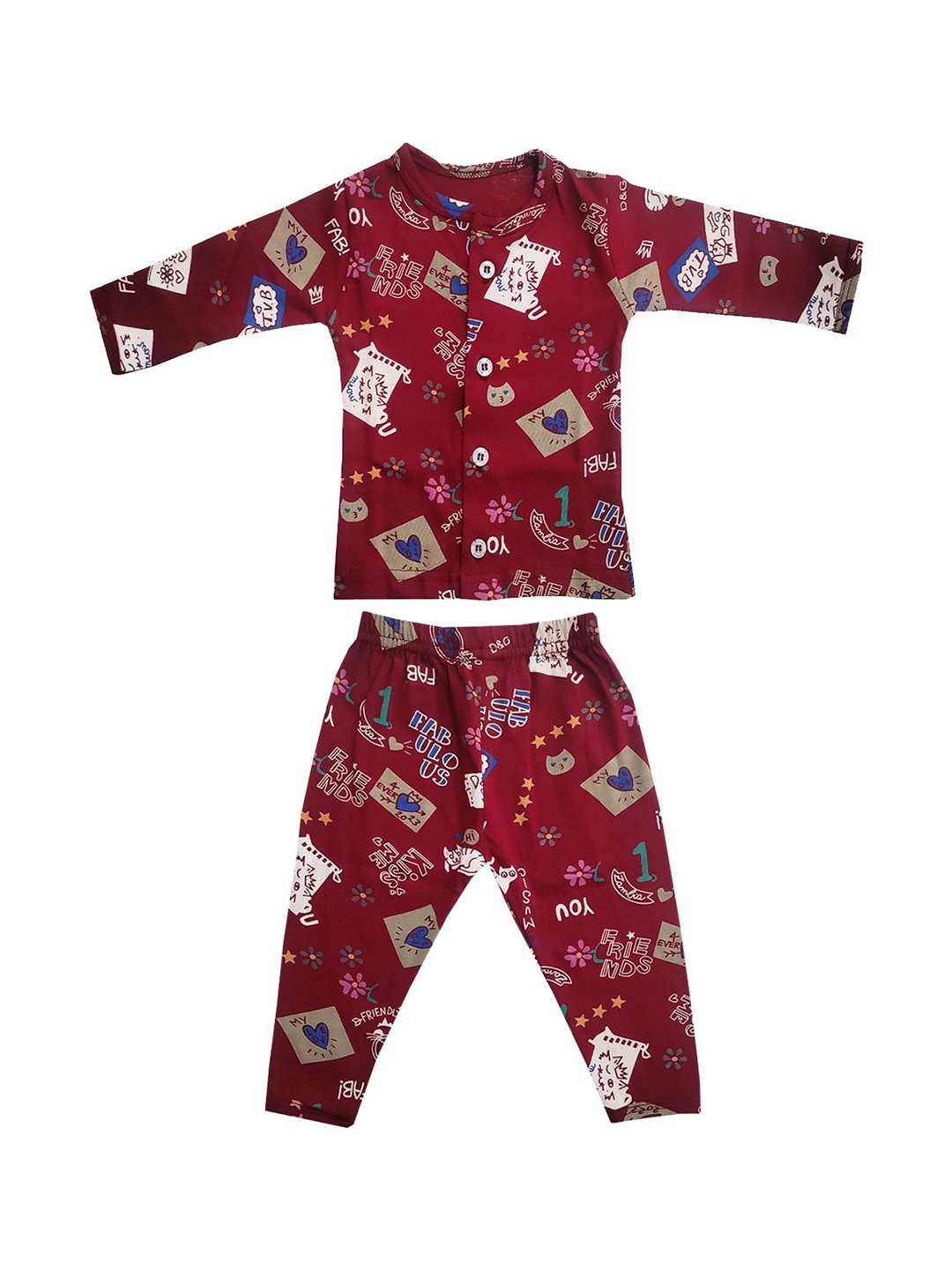 

Zoom Minimondo Unisex Kids Geometric Printed Night suit, Assorted