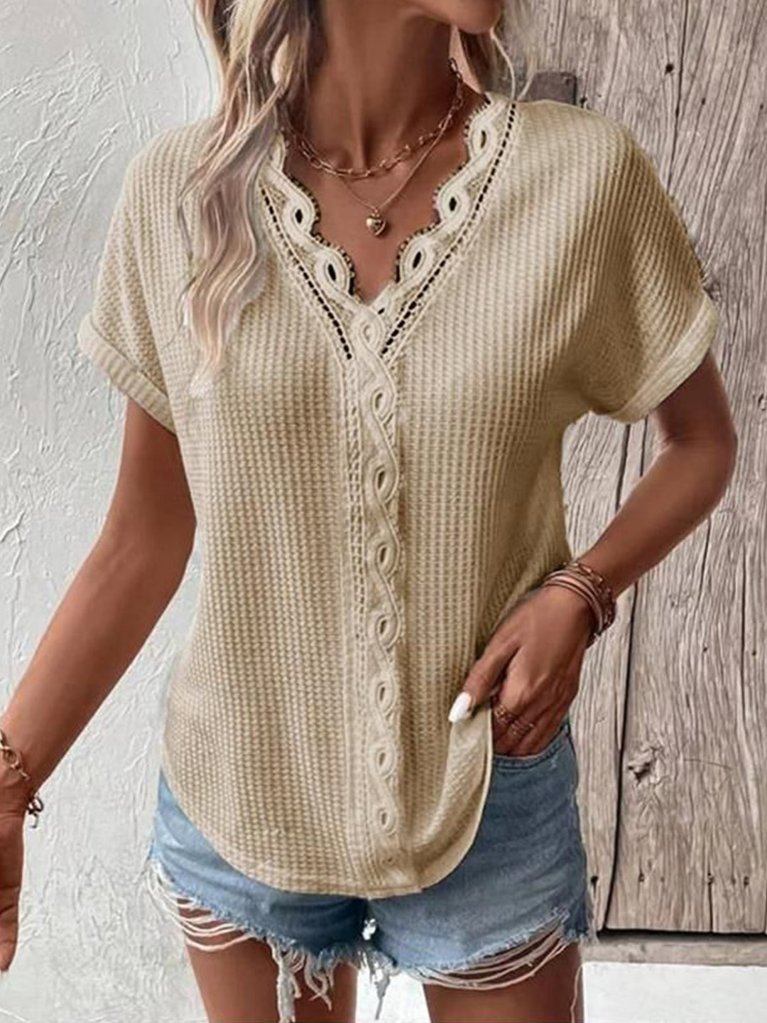 

StyleCast Shirt Style Top, Beige