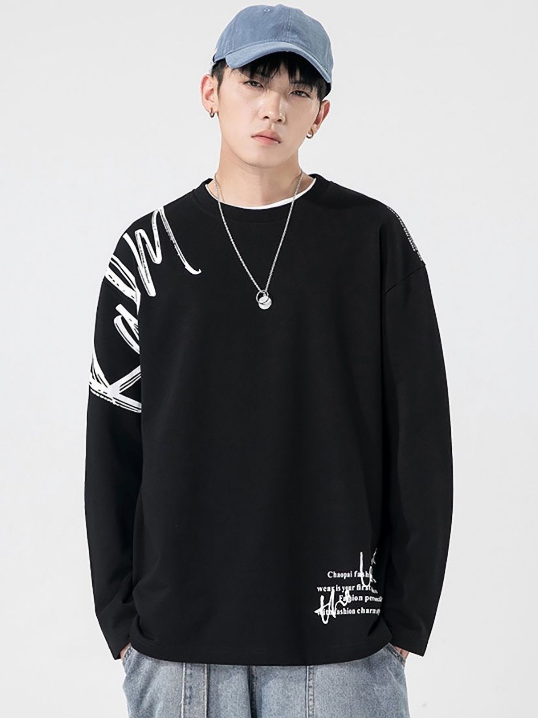 

StyleCast x Revolte Men Typography Printed Round Neck Cotton T-shirt, Black