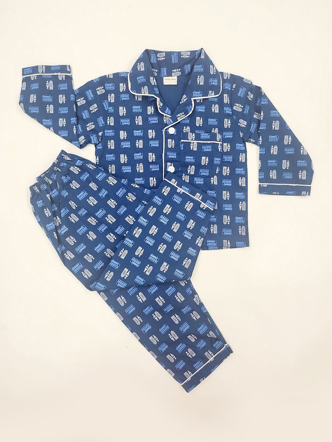 

Freesia Array Unisex Kids Printed Night suit, Blue