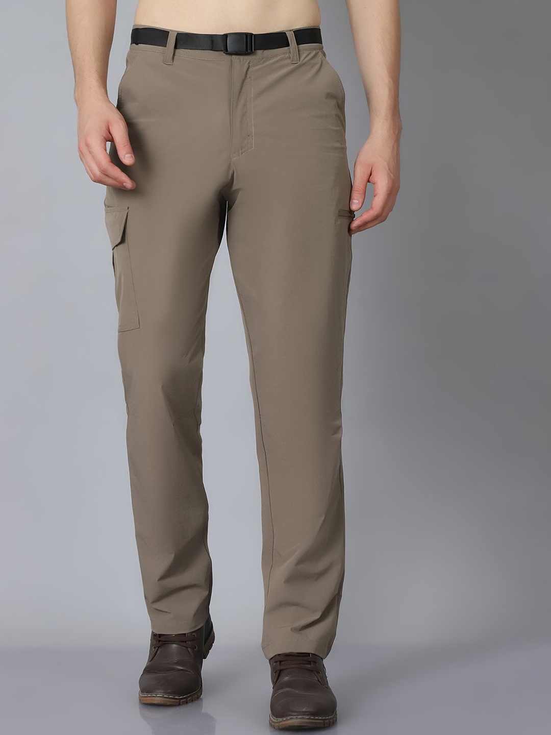 

HOUSE OF VEDAS Men Comfort Easy Wash Cargos Trousers, Khaki