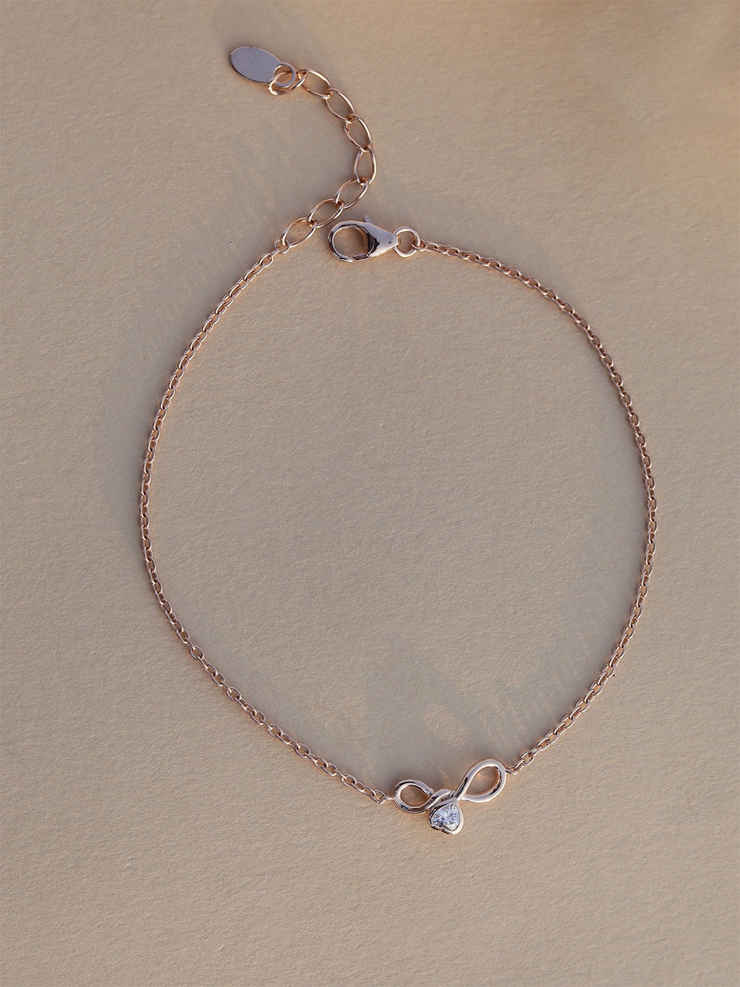

DIAVO 925 Sterling Silver Rose Gold-Plated Infinite Elegance Link Bracelet