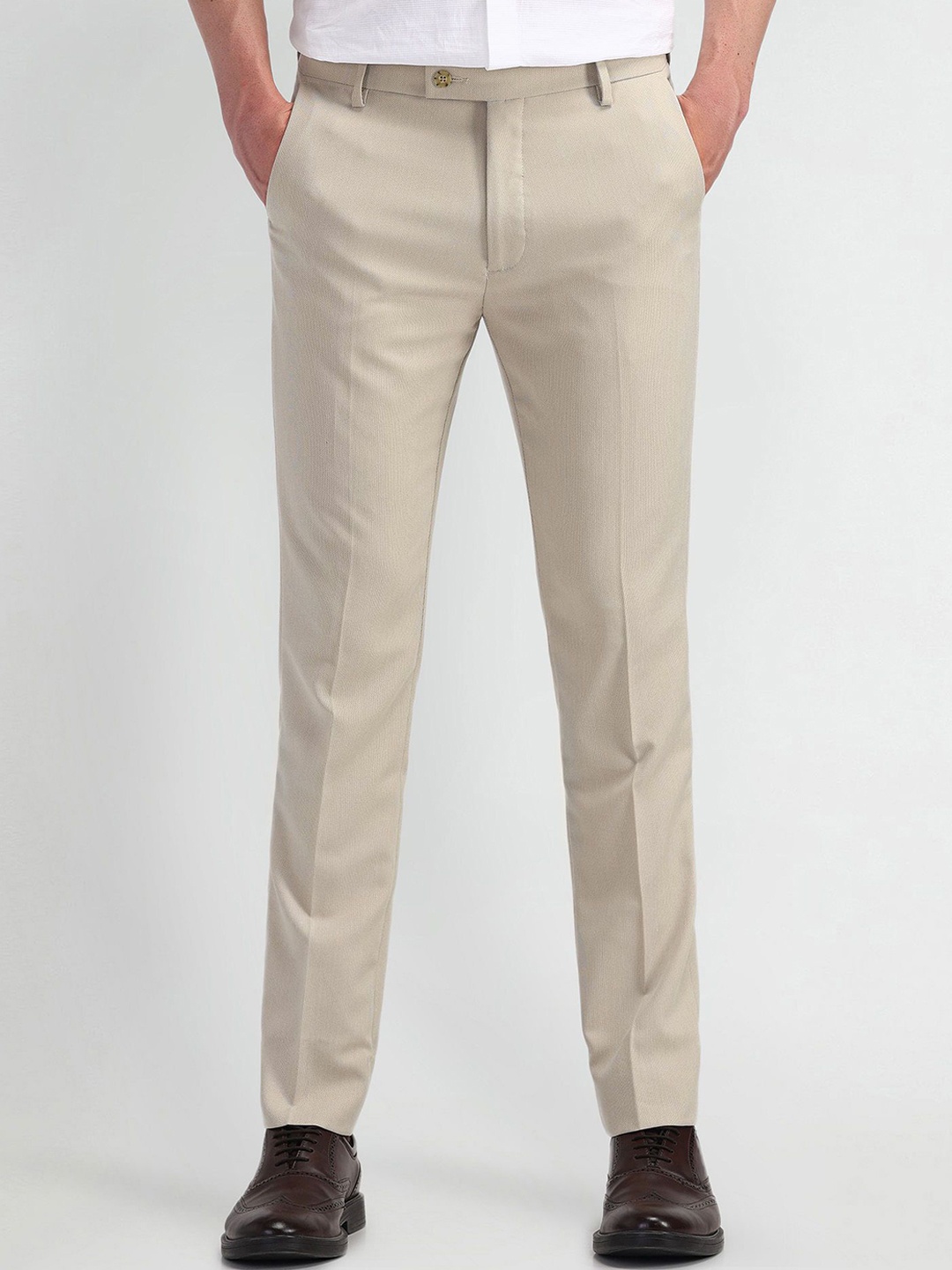 

Arrow Men Urban Slim Slim Fit Trousers, Beige