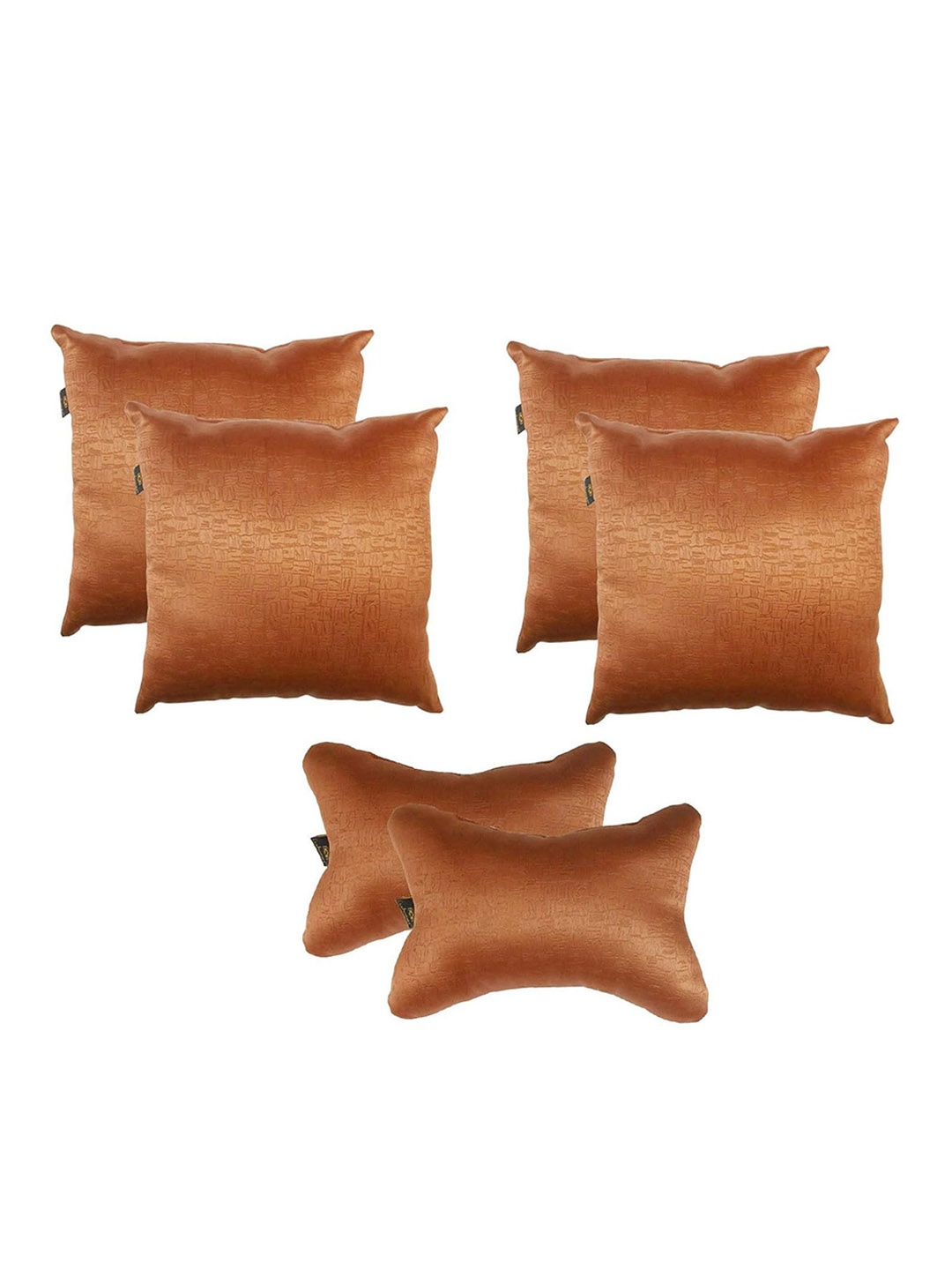 

Lushomes Set of 6 Textured Travel Pillows & Cushions, Brown