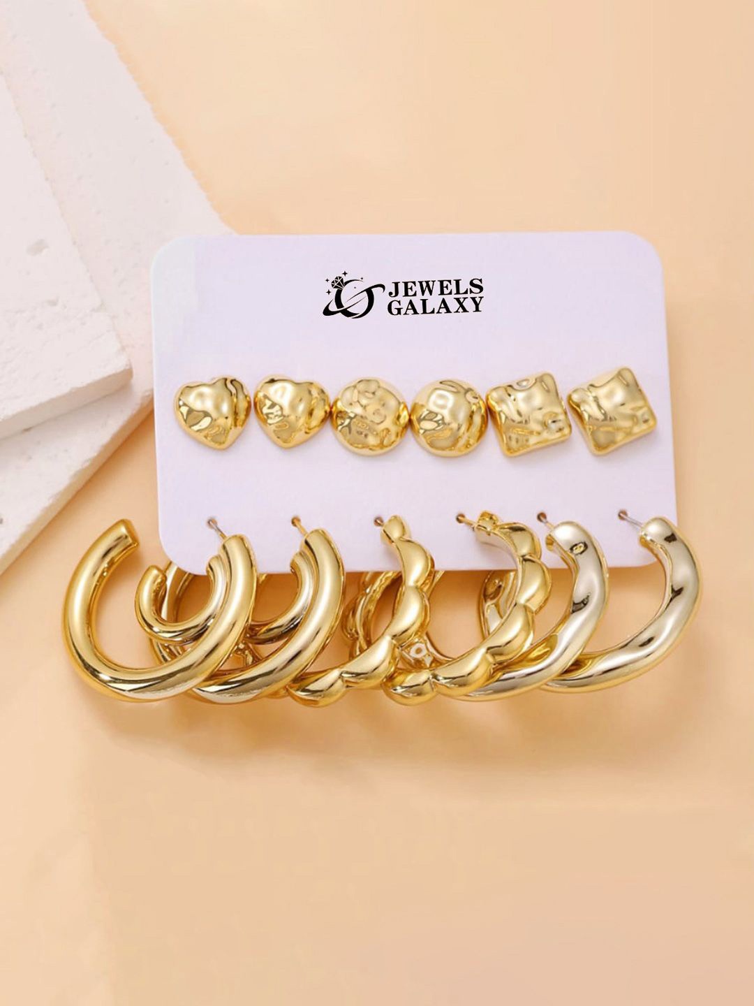 

Jewels Galaxy Contemporary Half Hoop Earrings, Gold