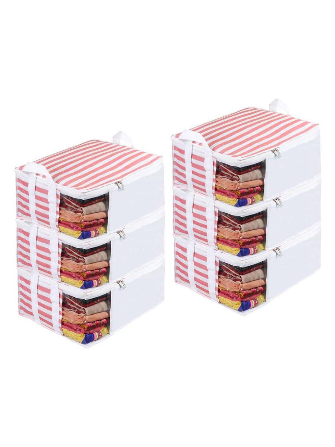 

prettykrafts Peach-Coloured Set of 6 Regular Drawer Organiser Organisers