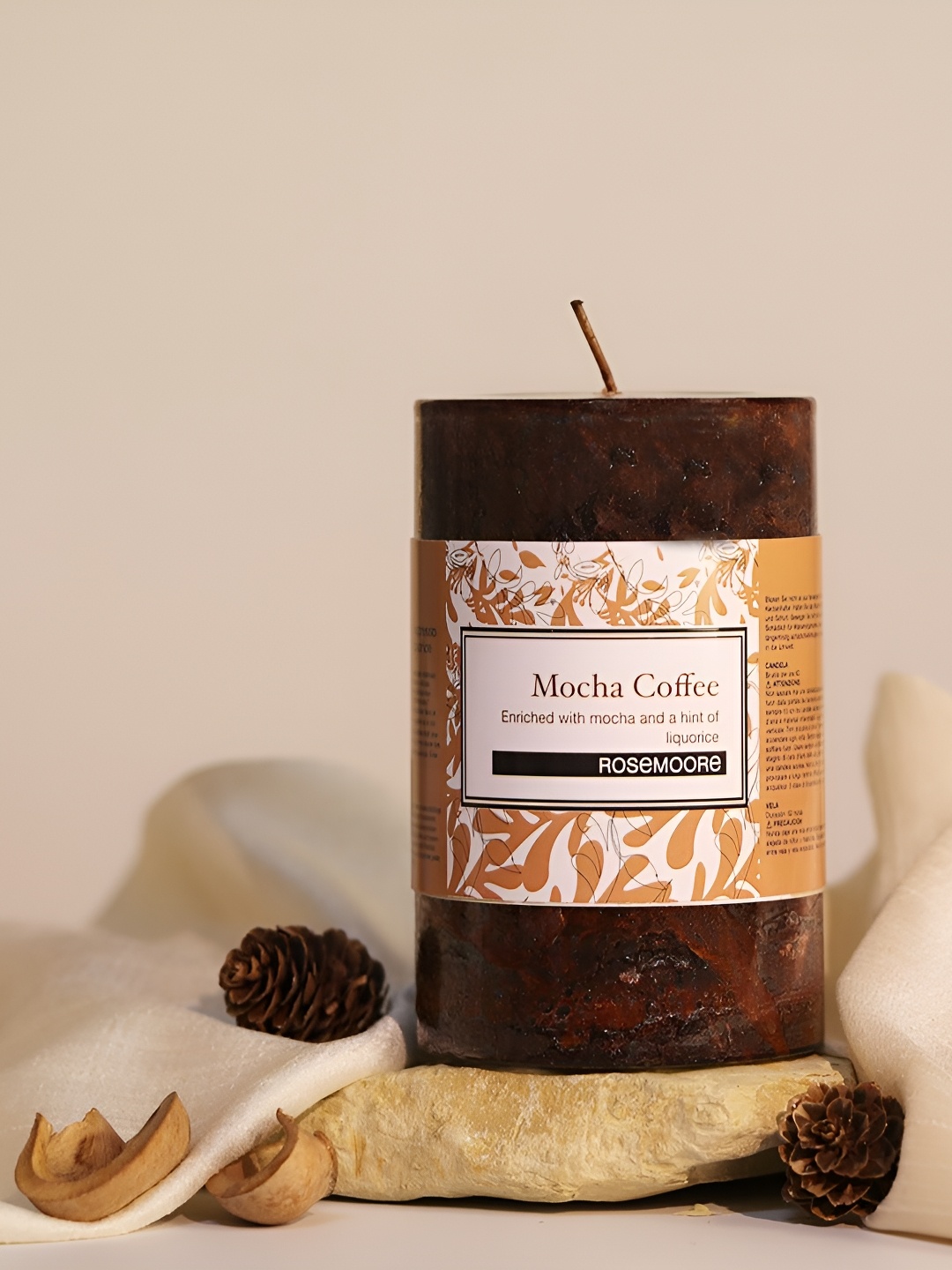 

ROSEMOORe Brown Mocha Coffee Scented Pillar Candle