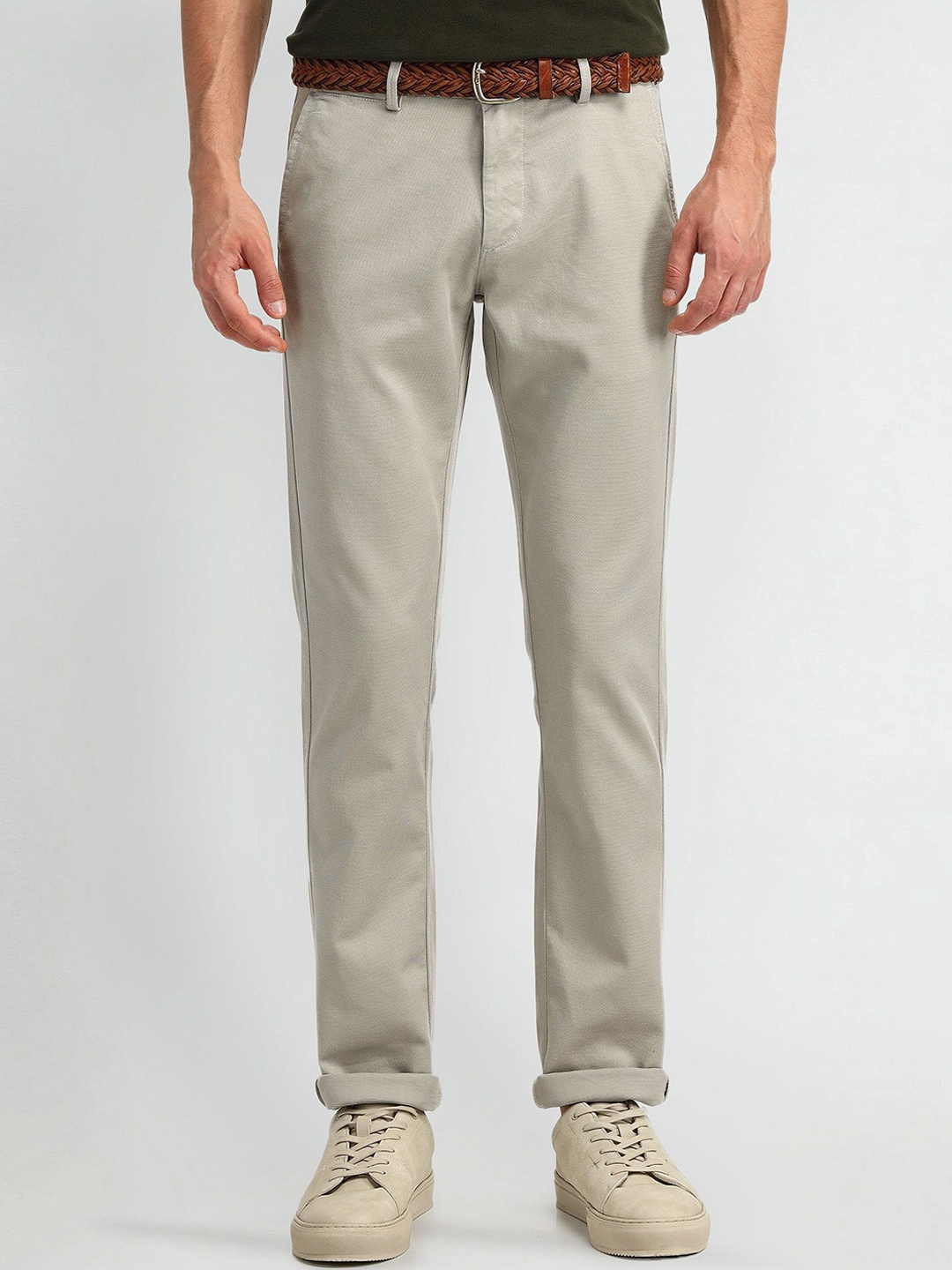 

Arrow Sport Men Urban Slim Slim Fit Trousers, Beige