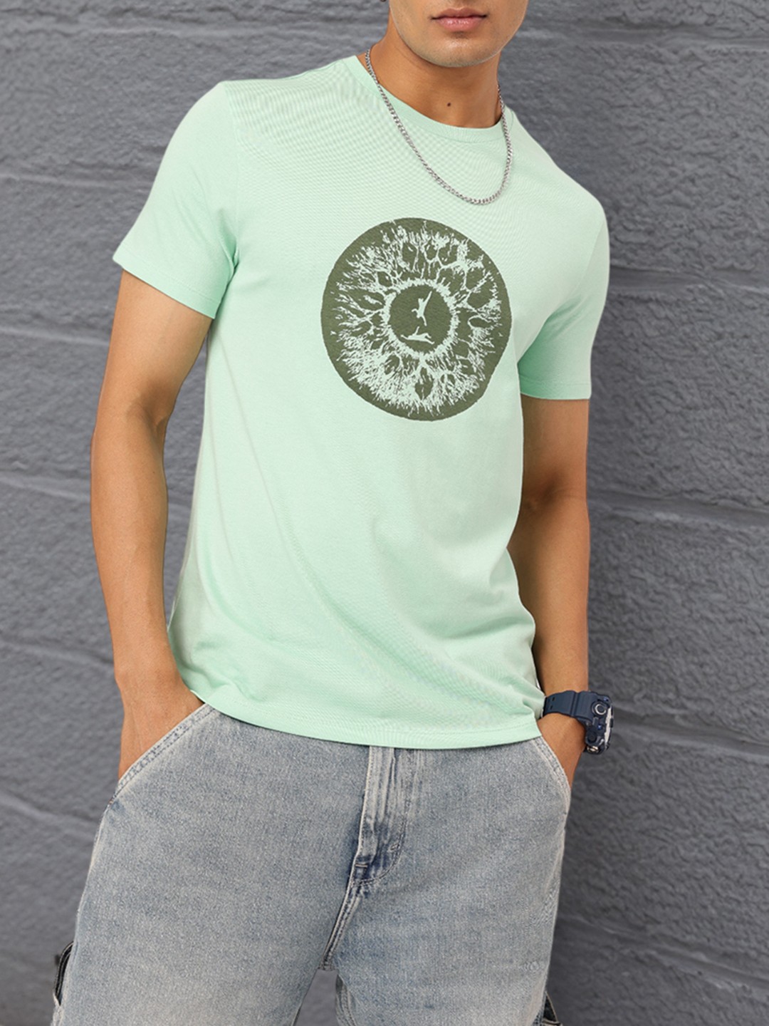 

Kook N Keech Visionary Vibes Graphic Printed T-shirt, Green