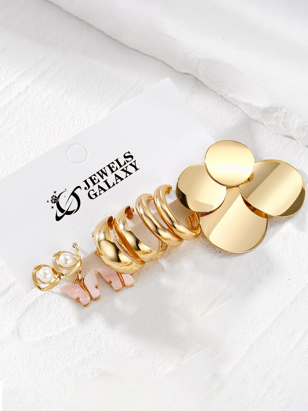 

Jewels Galaxy Contemporary Half Hoop Earrings, Gold