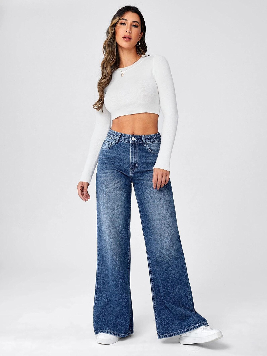 

Kotty Women Flared High-Rise Stretchable Jeans, Blue