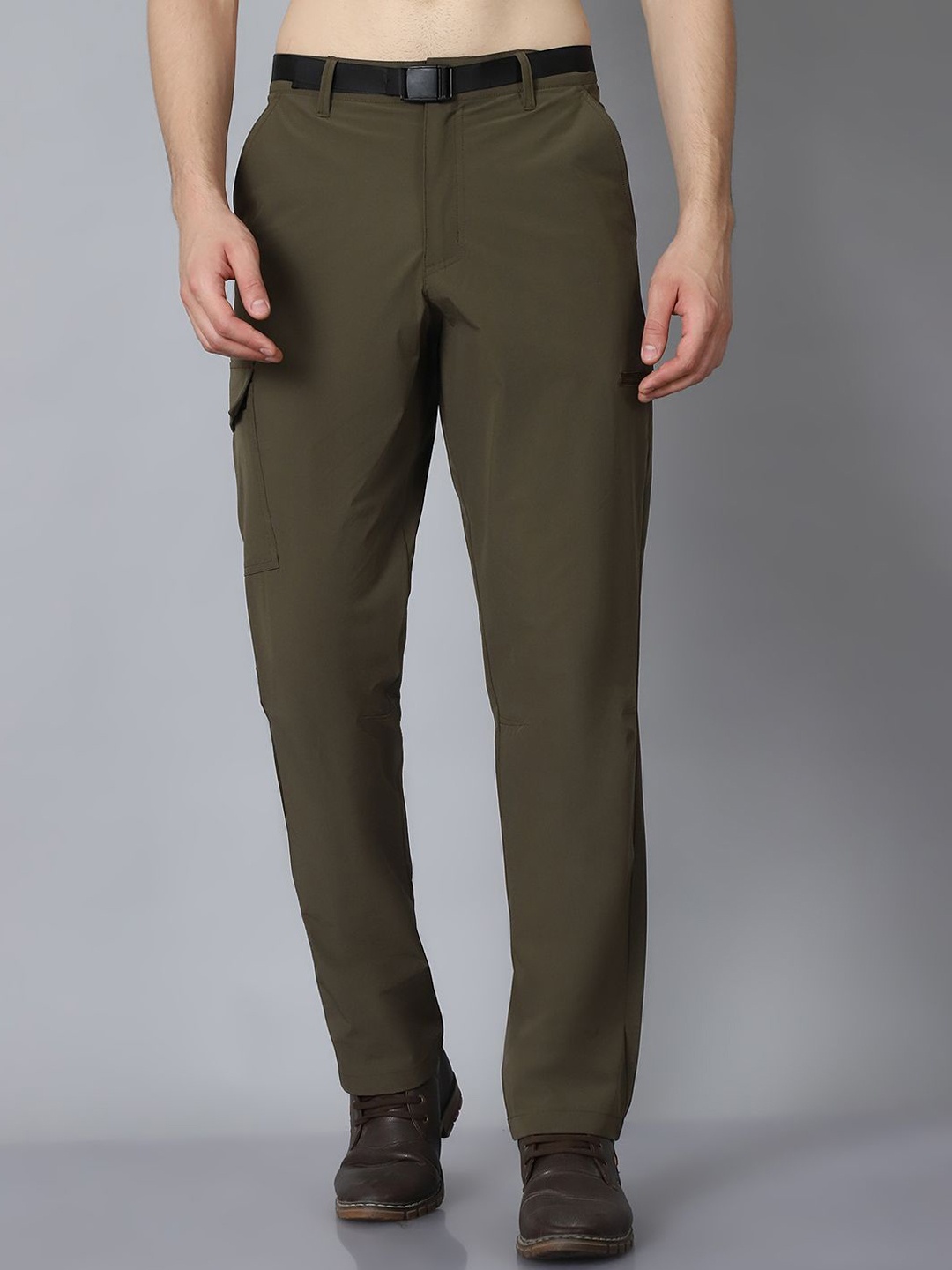 

HOUSE OF VEDAS Men Comfort Easy Wash Cargos Trousers, Olive