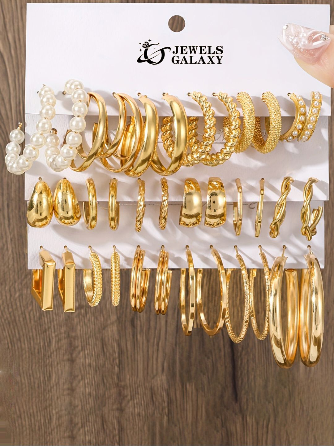 

Jewels Galaxy Contemporary Half Hoop Earrings, Gold